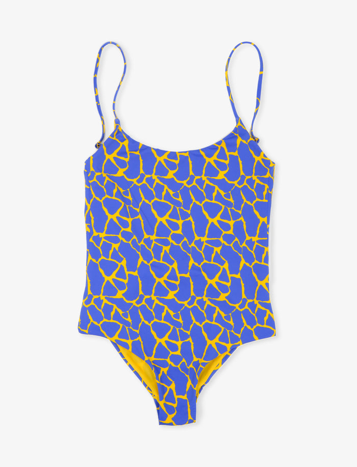 Costume intero donna poliammide giallo narciso fantasia giraffa - Gallo 1927 - Official Online Shop