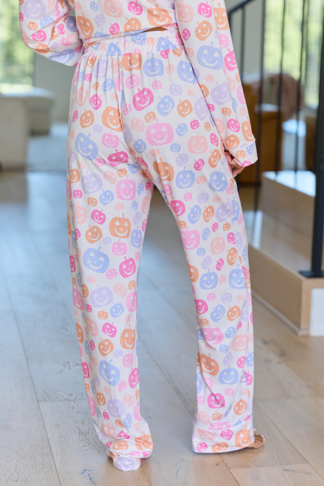 Cozy Crush Lightweight Pajama Pants - Halloween Jack-O-Lantern Print