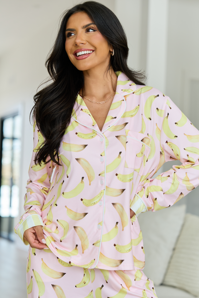 Cozy Crush Long Sleeve Pajama Top - Banana Bliss FINAL SALE