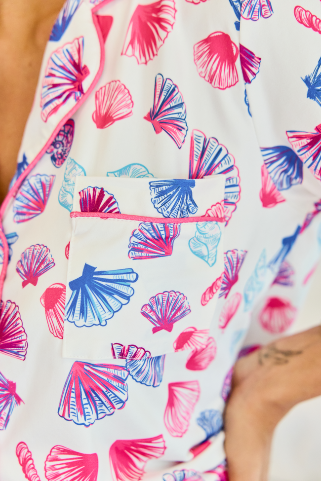 Cozy Crush Short Sleeve Pajama Top - Pink Seashell FINAL SALE