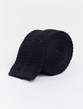 Cravatta uomo seta blu con pois ricamato - Gallo 1927 - Official Online Shop