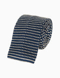 Cravatta uomo seta blu/panna con righine - Gallo 1927 - Official Online Shop
