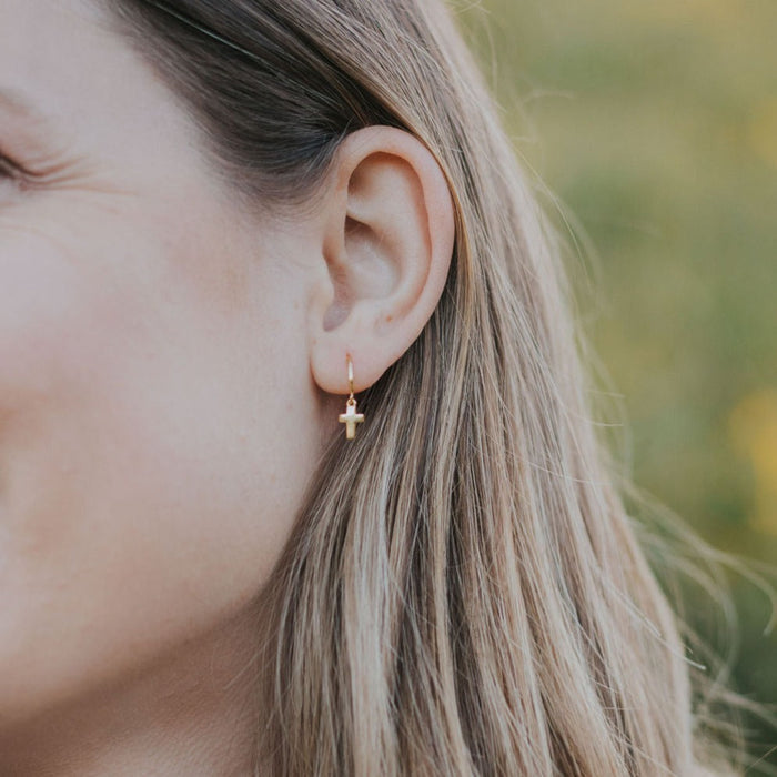 Cross Hoop Earrings