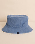 The front view of the Southern Tide Crystal Beach Terry Reversible Bucket Hat by Southern Tide - Blue