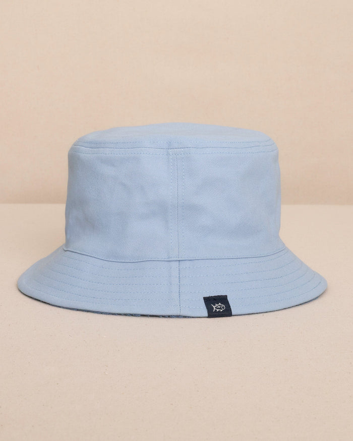The back view of the Southern Tide Crystal Beach Terry Reversible Bucket Hat by Southern Tide - Blue