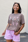 Dancing Skeletons Brown Graphic Tee
