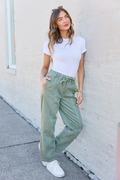Danica Green High Rise Pull On Pants SALE