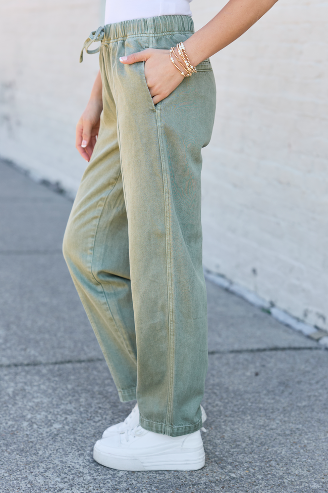 Danica Green High Rise Pull On Pants SALE