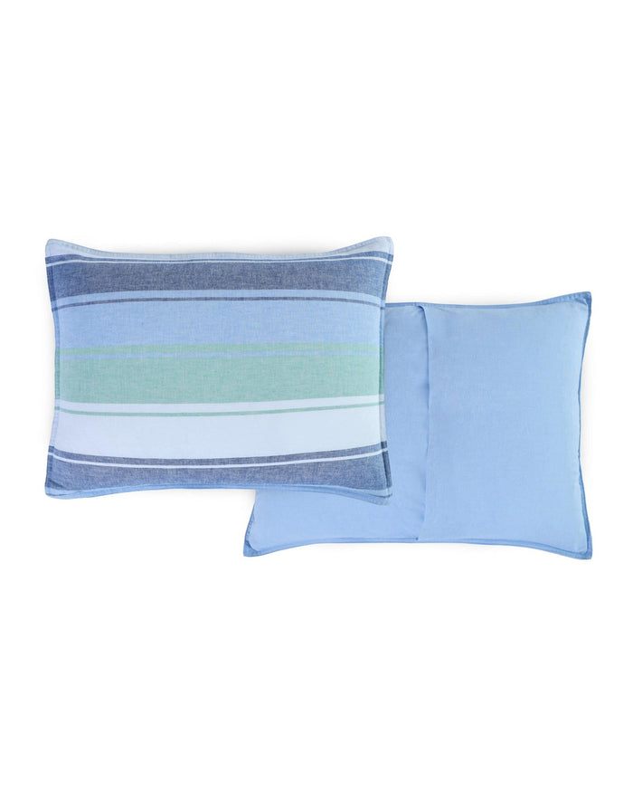 The front view of the Southern Tide Darien Comforter Set by Southern Tide - Blue