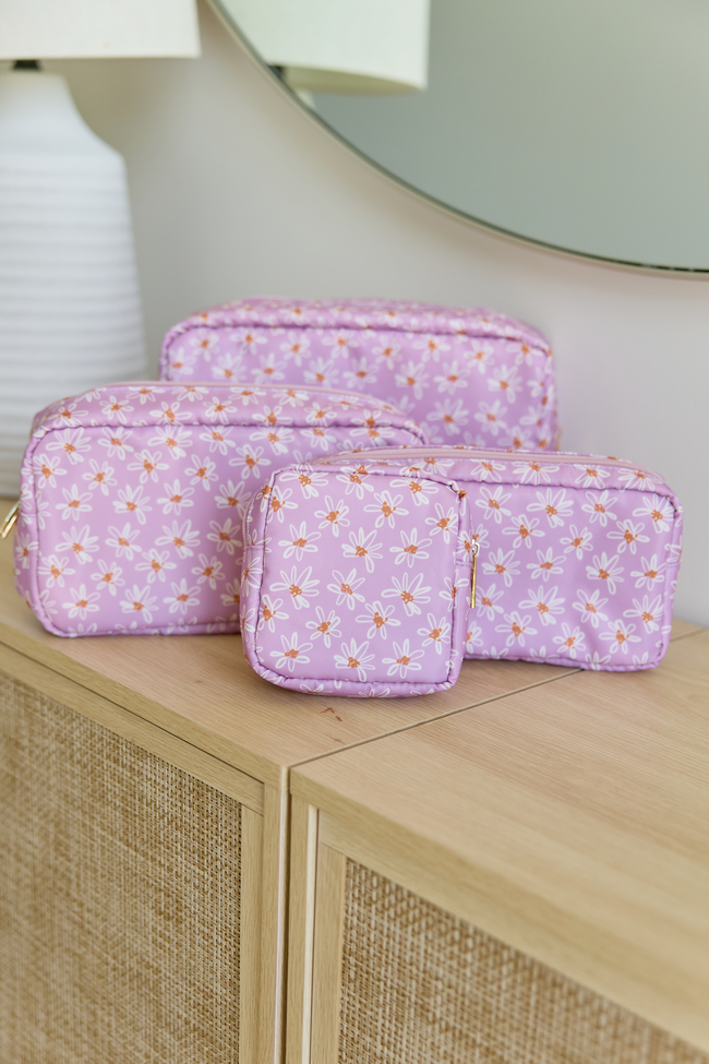 Darling Floral 4 Piece Cosmetic Bags Set