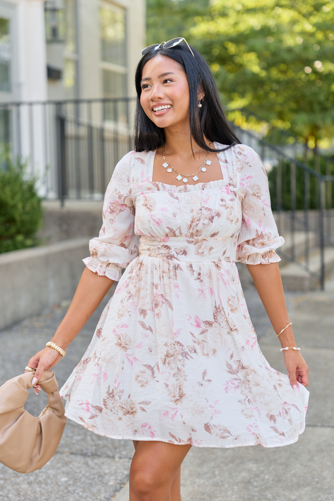 Daydream Darling Ivory Multi Mini Dress