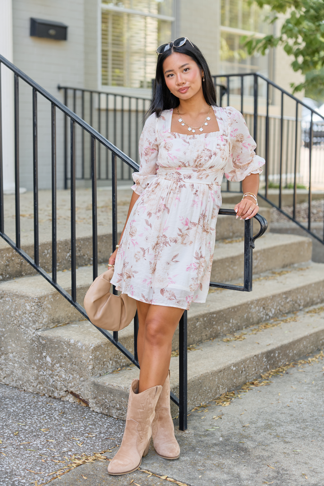 Daydream Darling Ivory Multi Mini Dress