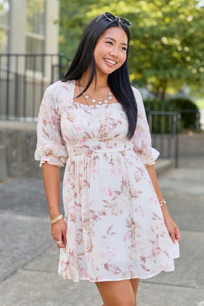 Daydream Darling Ivory Multi Mini Dress