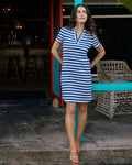 The lifestyle image of the Southern Tide Demi Interlock Dress by Southern Tide - Nautical Blue