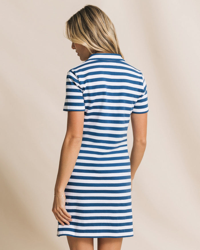 The back view of the Southern Tide Demi Interlock Dress by Southern Tide - Nautical Blue
