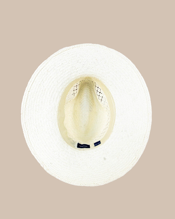 The detail view of the Southern Tide Diamond Packable Beach Hat by Southern Tide - White