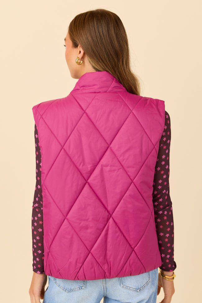 Dora Berry Quilted Puffer Vest FINAL SALE