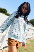 Dots & Daydreams Light Blue Dotted Sweater
