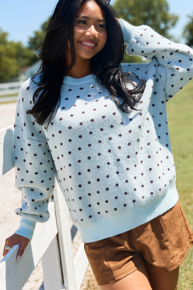 Dots & Daydreams Light Blue Dotted Sweater