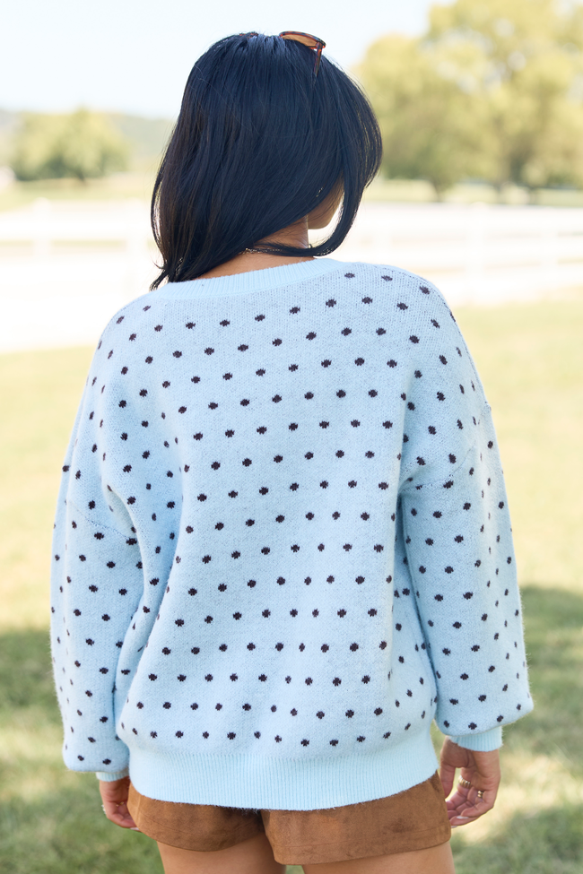 Dots & Daydreams Light Blue Dotted Sweater