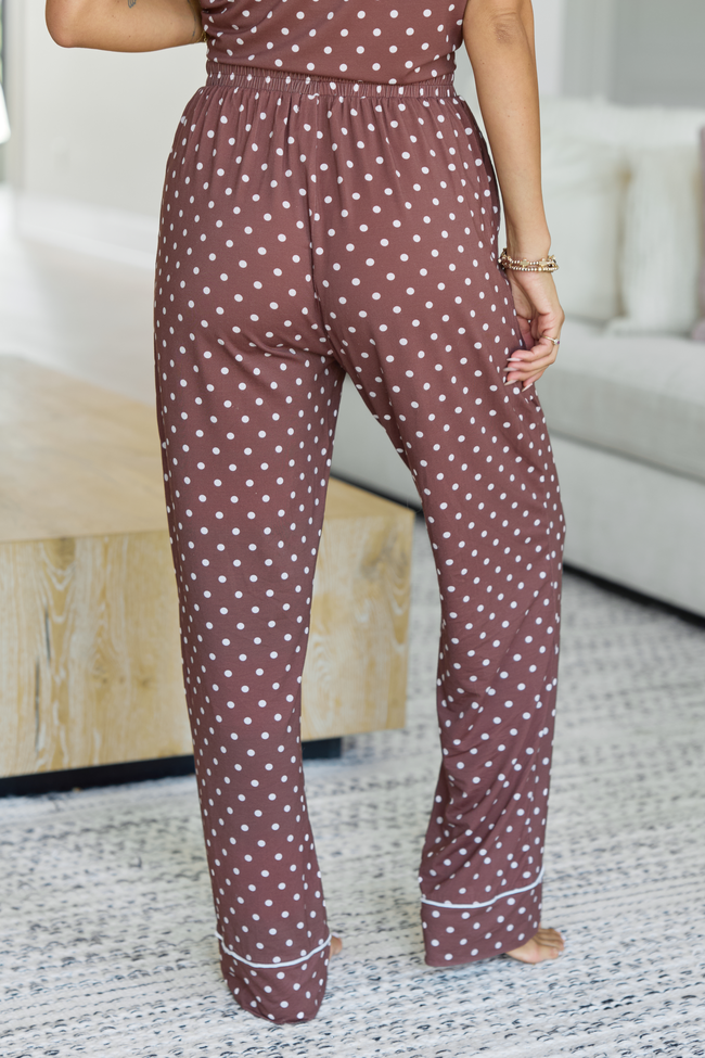 Dream On Brown Polka Dot Pajama Pants