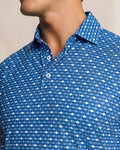 The detail view of the Southern Tide Driver Fintastic Frenzy Printed Polo by Southern Tide - Ocean Channel