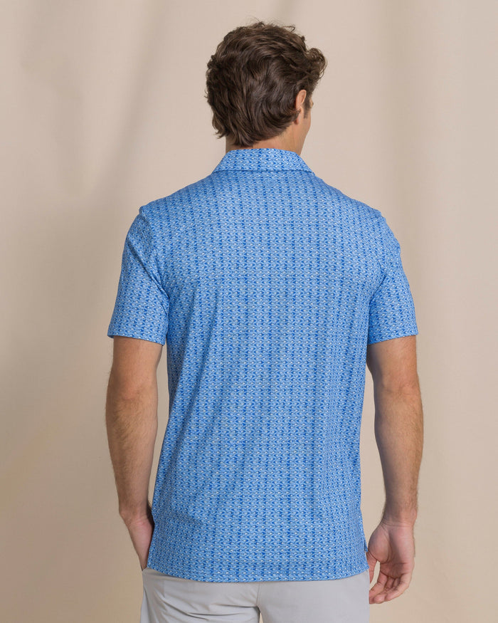 The back view of the Southern Tide Driver Fish Printed Polo by Southern Tide - Ocean Channel