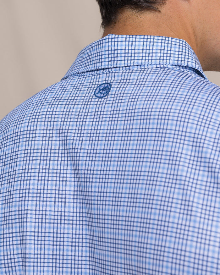 The detail view of the Southern Tide Driver Surfside Retreat Plaid Polo by Southern Tide - Ocean Channel