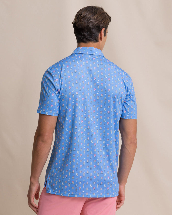 The back view of the Southern Tide Driver Tropical Drink Printed Polo by Southern Tide - Ocean Channel