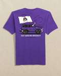 The back view of the Southern Tide East Carolina Pirates Game Bound Short Sleeve T-Shirt by Southern Tide - Regal Purple