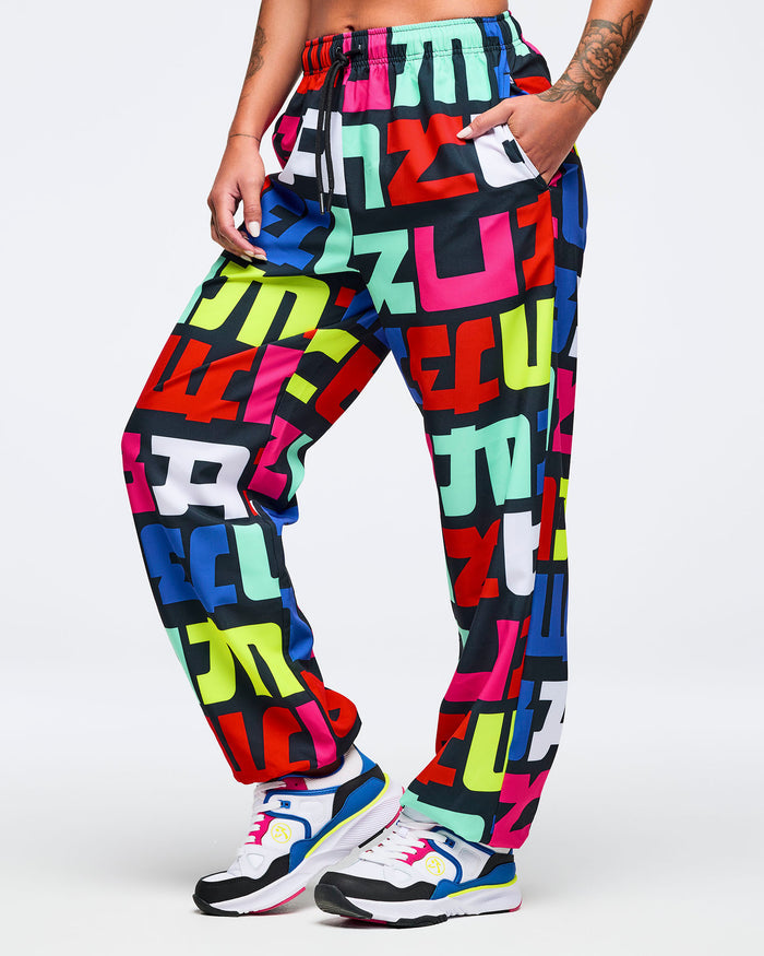 Black/Multi # Eastern Flavor Baggy Woven Pants
