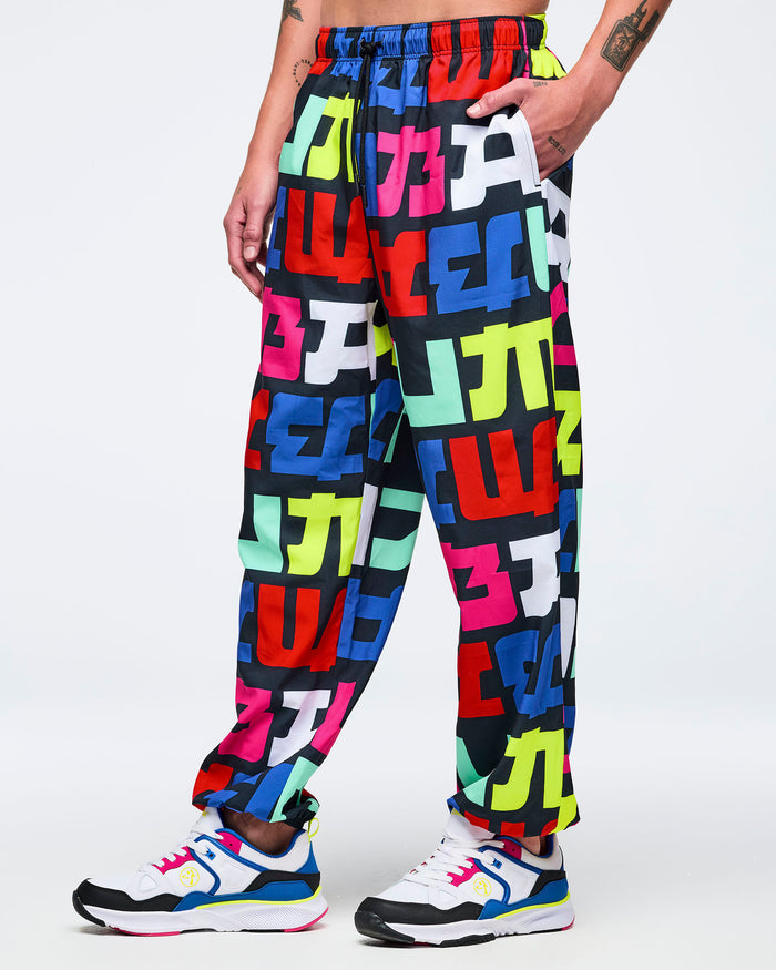 Black/Multi # Eastern Flavor Baggy Woven Pants