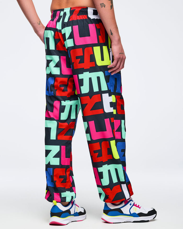 Black/Multi # Eastern Flavor Baggy Woven Pants