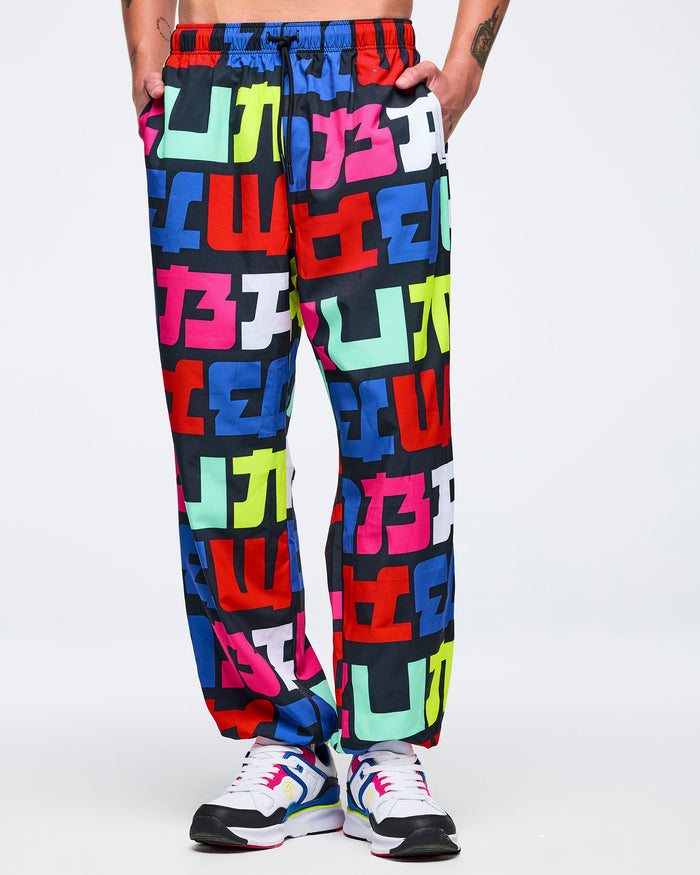 Black/Multi # Eastern Flavor Baggy Woven Pants