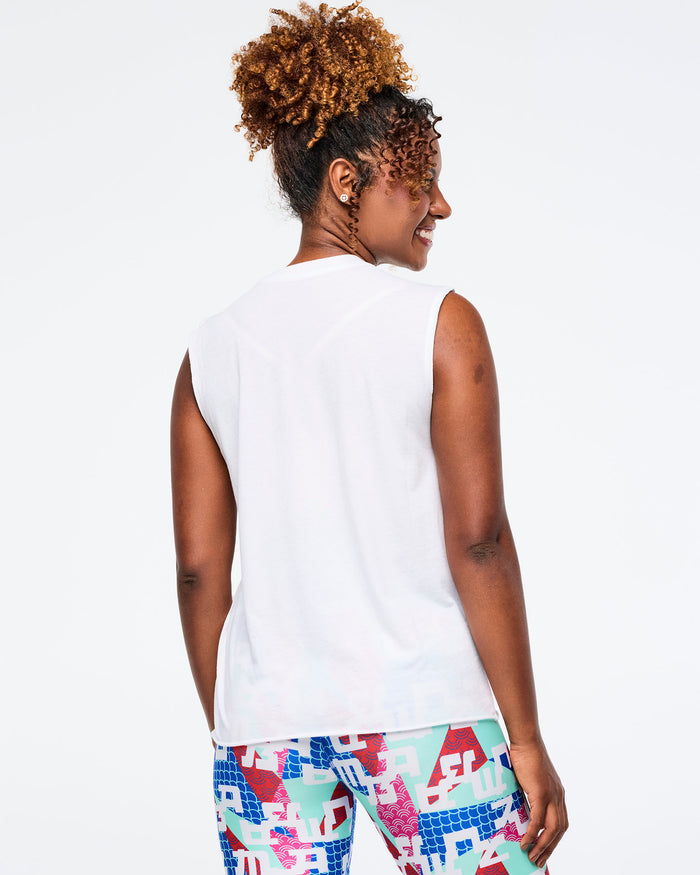 Wear It Out White # Eastern Flavor Crew Neck Muscle Tank