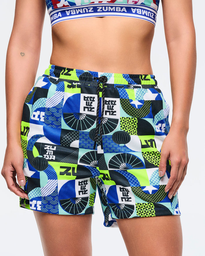 Yellow/Blue # Eastern Flavor Men's Mesh Shorts