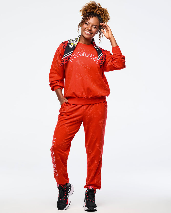 Fuego Red # Eastern Flavor Pullover Sweatshirt