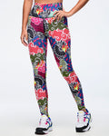 Pink/Yellow # Eastern Flavor Z-Lift High Waisted Ankle Legging - Pink/Yellow