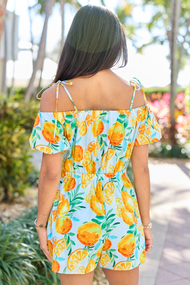 Easy Peasy Citrus Print Romper FINAL SALE