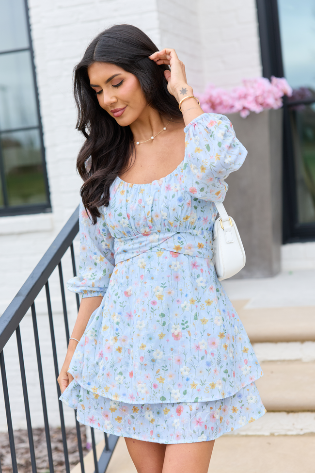 Elizabeth Blue Floral Dress FINAL SALE