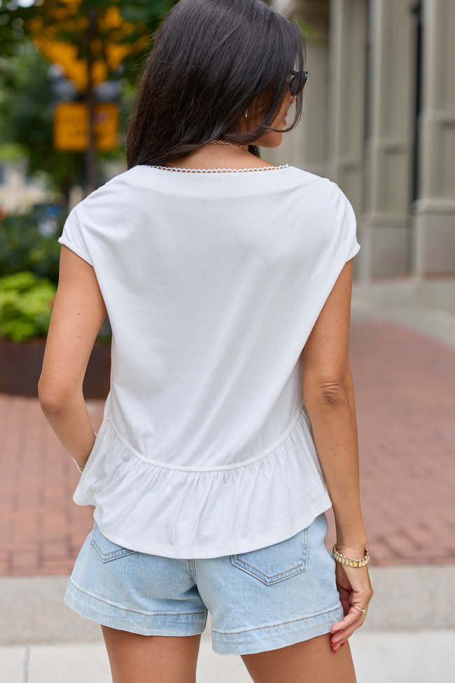 Ellison Ivory Buttoned Babydoll Top FINAL SALE
