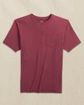 The front view of the Southern Tide Embroidered Skipjack Short Sleeve T-Shirt by Southern Tide - Chianti and Black