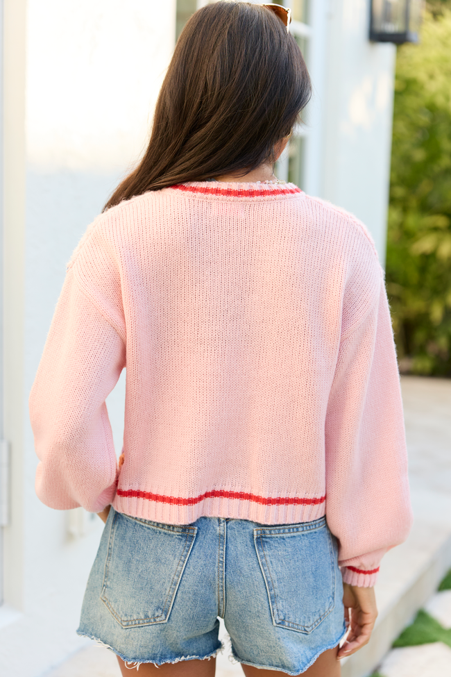 Emmie Pink Crochet Open Cardigan FINAL SALE