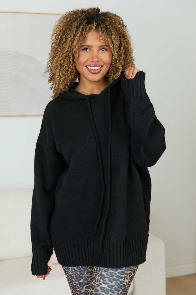 Etta Black Hooded Sweater FINAL SALE