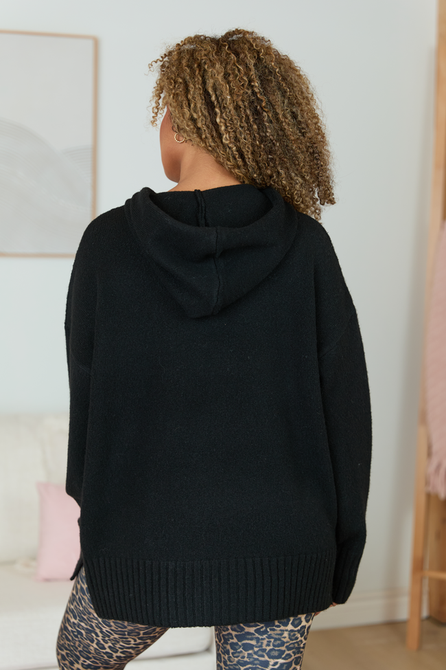 Etta Black Hooded Sweater FINAL SALE