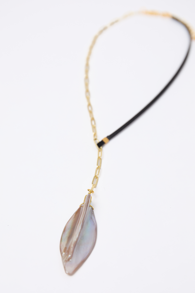 Evelyn Natural Shell Feather Necklace FINAL SALE