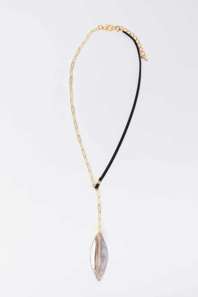 Evelyn Natural Shell Feather Necklace FINAL SALE