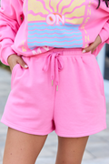 Everyday Ease Pink Fleece Shorts