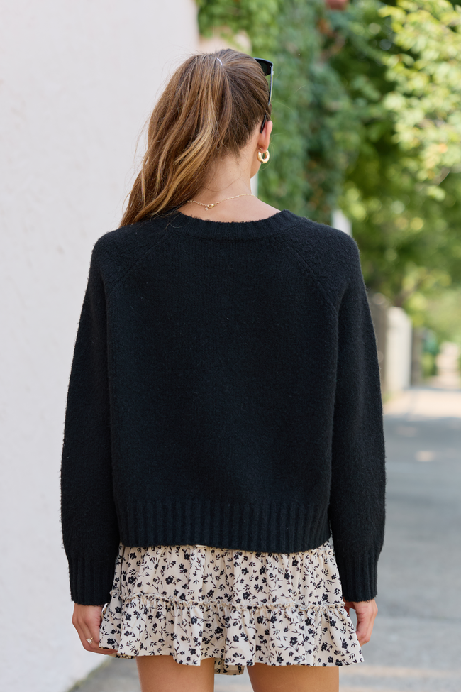 Fallon Black V-Neck Sweater