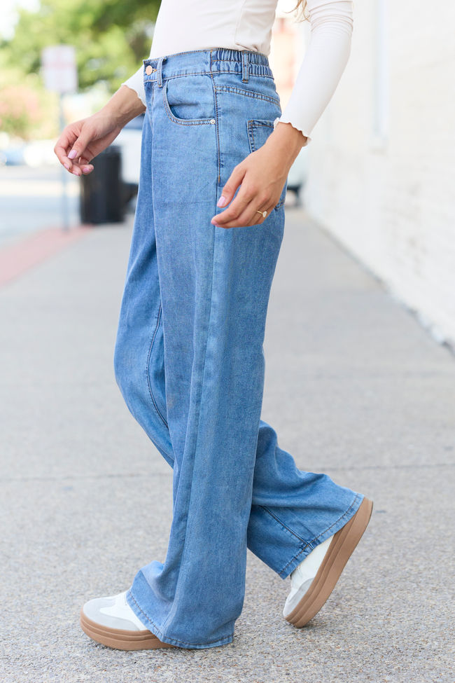 Fallon Chambray Wide Leg Jean